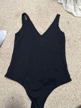 Black V-Neck Bodysuit